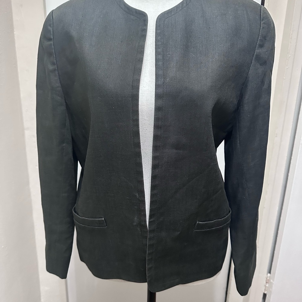 Talbots Petite Linen Black Women's Jacket